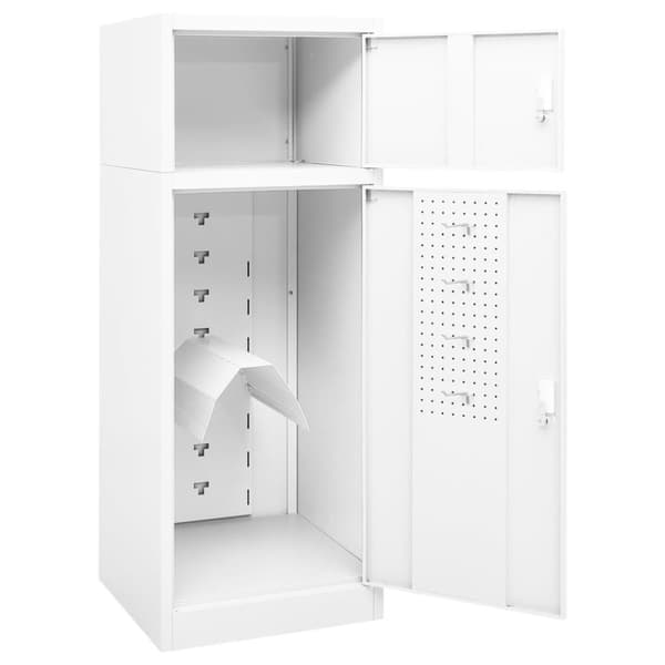 vidaXL sadelskab 53x53x140 cm stål hvid