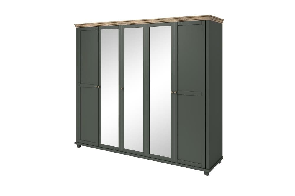 FULTONHAM Garderob 62x154 cm Grön/Natur