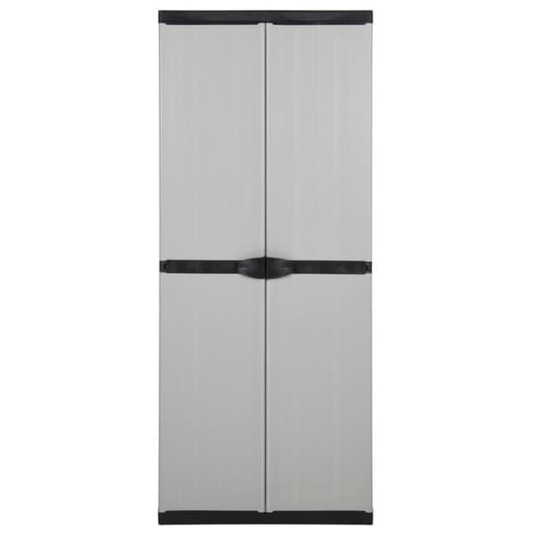 vidaXL opbevaringsskab til haven 68x40x168 cm 3 hylder grå og sort