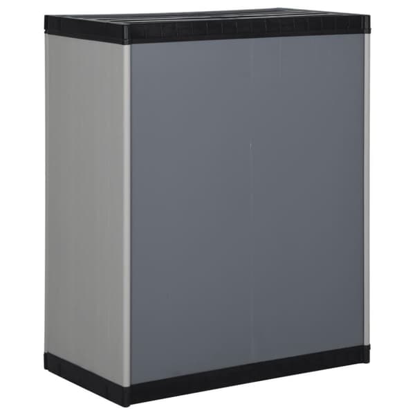 vidaXL Oppbevaringsskap til hage med 1 hylle grå og svart 68x40x85 cm