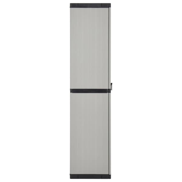 vidaXL Puutarhan varastokaappi 3 hyllyä musta ja harmaa 68x40x168 cm