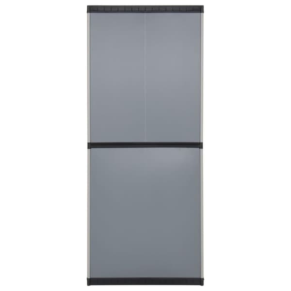 vidaXL Puutarhan varastokaappi 3 hyllyä musta ja harmaa 68x40x168 cm