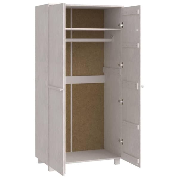 vidaXL Vaatekaappi HAMAR valkoinen 89x50x180 cm täysi mänty