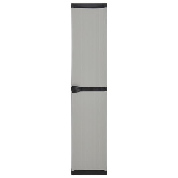 vidaXL opbevaringsskab til haven 34x40x168 cm 3 hylder grå og sort