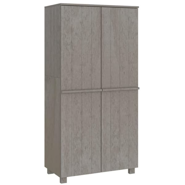 vidaXL Garderob HAMAR ljusgrå 89x50x180 cm massiv furu