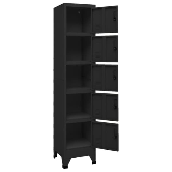 vidaXL skab 38x40x180 cm stål sort