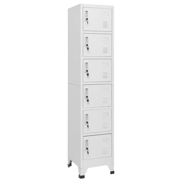 vidaXL Oppbevaringsskap lysegrå 38x40x180 cm stål
