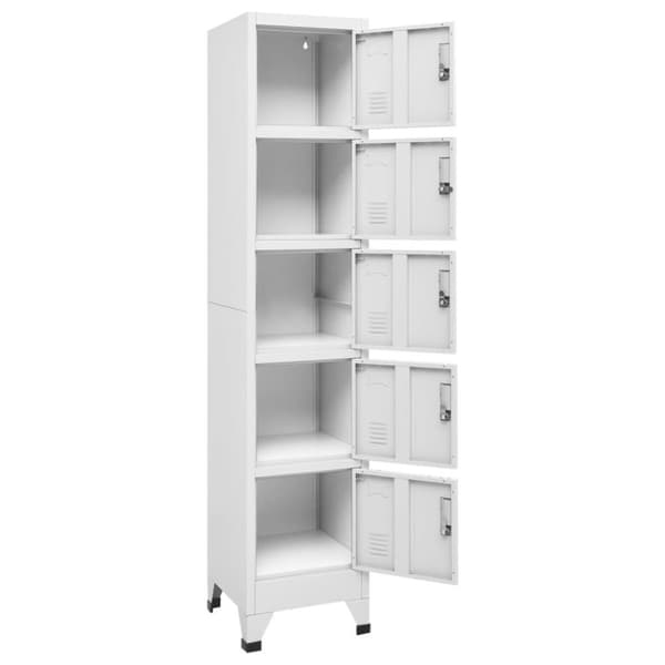 vidaXL Oppbevaringsskap lysegrå 38x40x180 cm stål