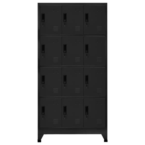 vidaXL Oppbevaringsskap svart 90x45x180 cm stål