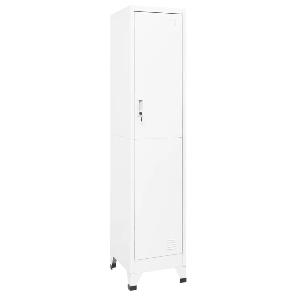 vidaXL Förvaringsskåp vit 38x45x180 cm stål