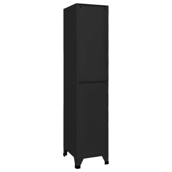 vidaXL skab 38x45x180 cm stål sort
