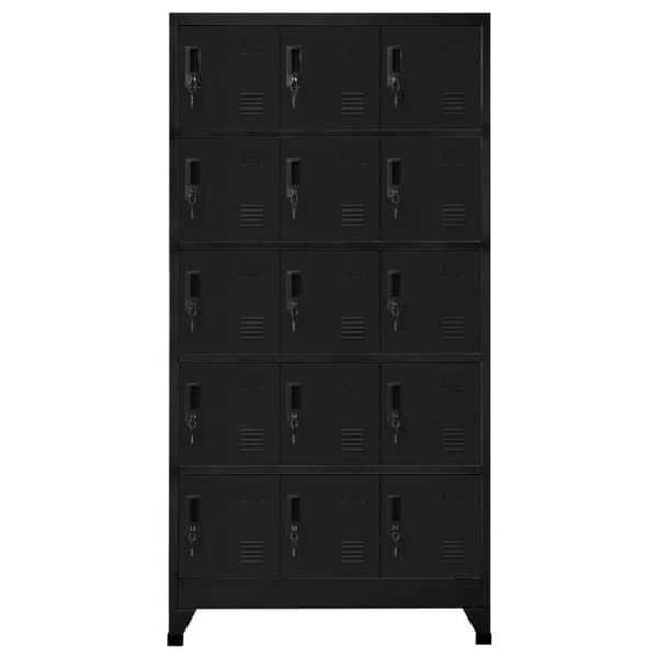 vidaXL skab 90x40x180 cm stål sort