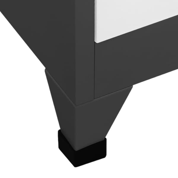 vidaXL Oppbevaringsskap antrasitt og hvit 90x45x180 cm stål
