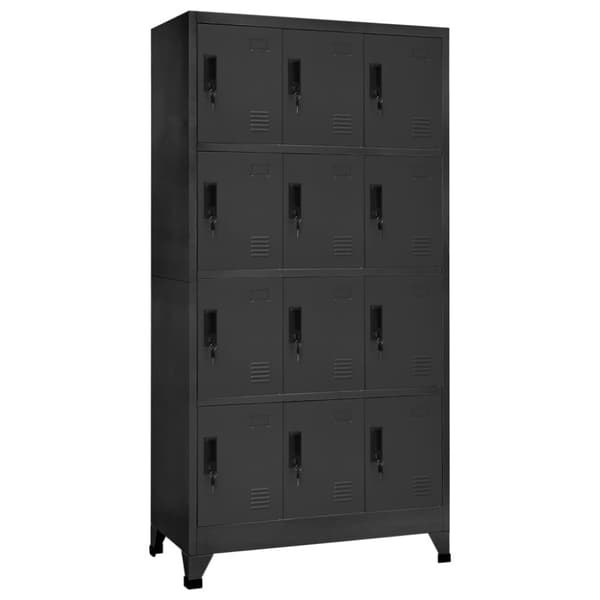 vidaXL skab 90x45x180 cm stål antracitgrå