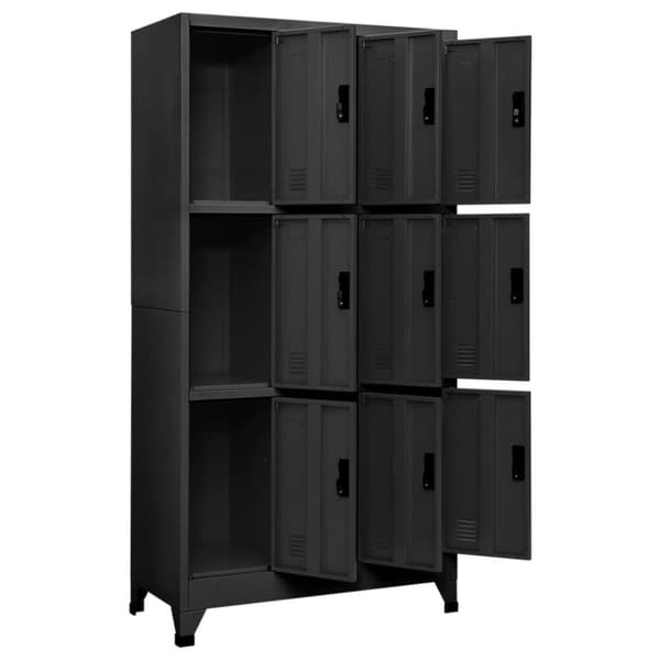 vidaXL Oppbevaringsskap antrasitt 90x45x180 cm stål