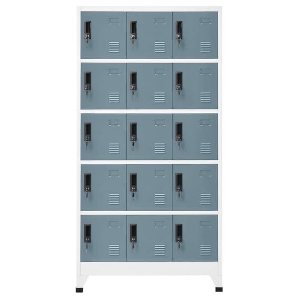 vidaXL skab 90x40x180 cm stål lysegrå og mørkegrå