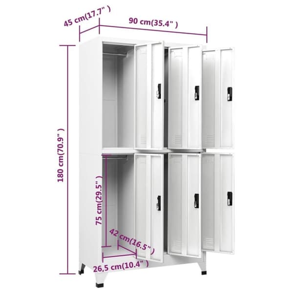 vidaXL Oppbevaringsskap hvit 90x45x180 cm stål