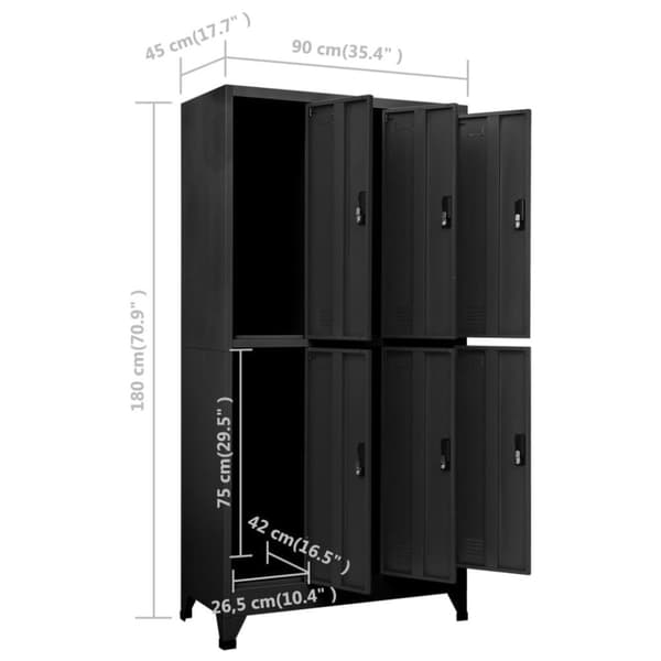 vidaXL Oppbevaringsskap antrasitt 90x45x180 cm stål