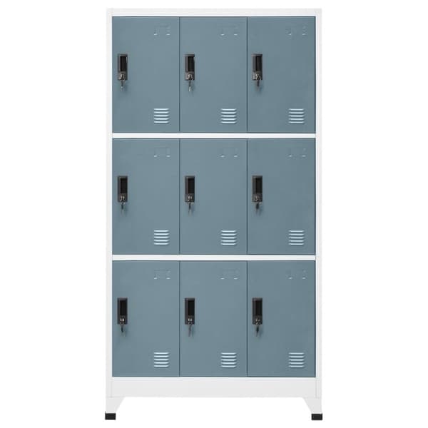 vidaXL skab 90x45x180 cm stål lysegrå og mørkegrå