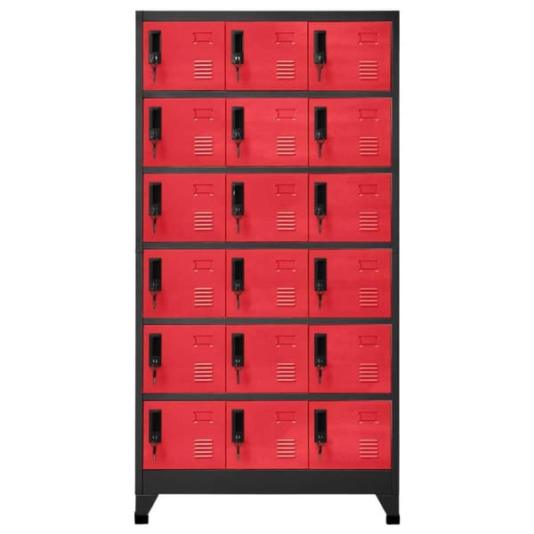 vidaXL Förvaringsskåp antracit och röd 90x40x180 cm stål