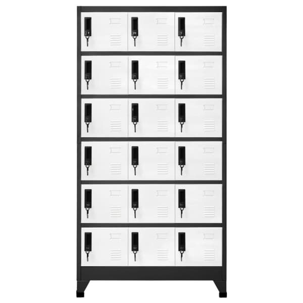 vidaXL Förvaringsskåp antracit och vit 90x40x180 cm stål