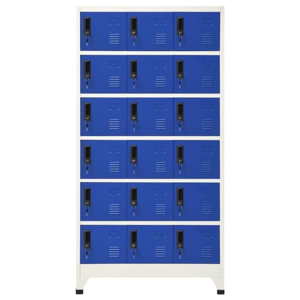 vidaXL skab 90x40x180 cm stål grå og blå