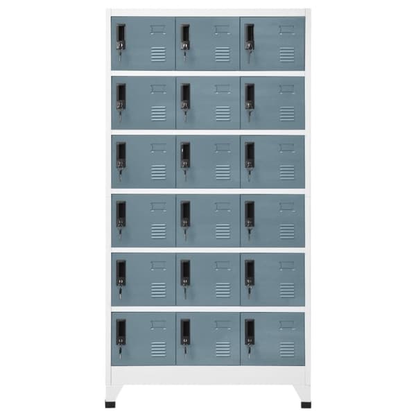 vidaXL skab 90x40x180 cm stål lysegrå og mørkegrå
