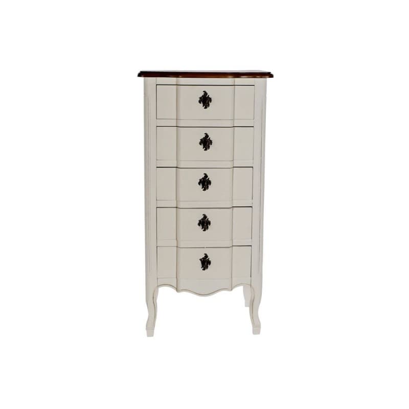 Byrå med 5 lådor DKD Home Decor Brun Vit Mörkbrun Paulowniaträ (47 x 35 x 100 cm)
