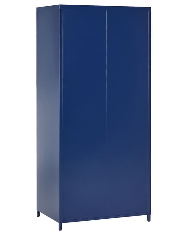 Kaappi laivastonsininen 76 x 171 x 50 cm teräs matta 2 ovea 4 hyllyä lattiasuoja teollinen
