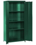 Pikkukuva 7 / 11: Kaappi vihreä 76 x 171 x 50 cm teräs matta 2 ovea 4 hyllyä lattiasuoja teollinen