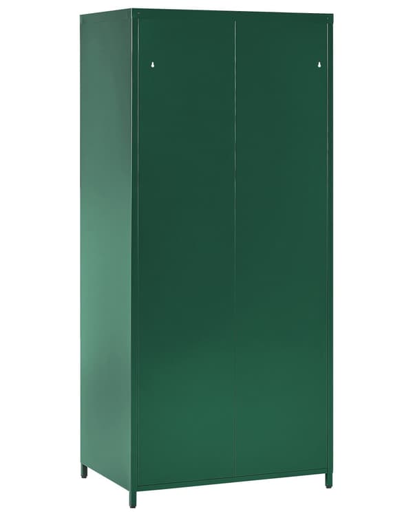 Kaappi vihreä 76 x 171 x 50 cm teräs matta 2 ovea 4 hyllyä lattiasuoja teollinen