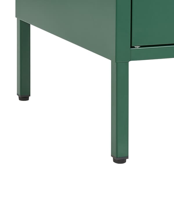Kaappi vihreä 76 x 171 x 50 cm teräs matta 2 ovea 4 hyllyä lattiasuoja teollinen