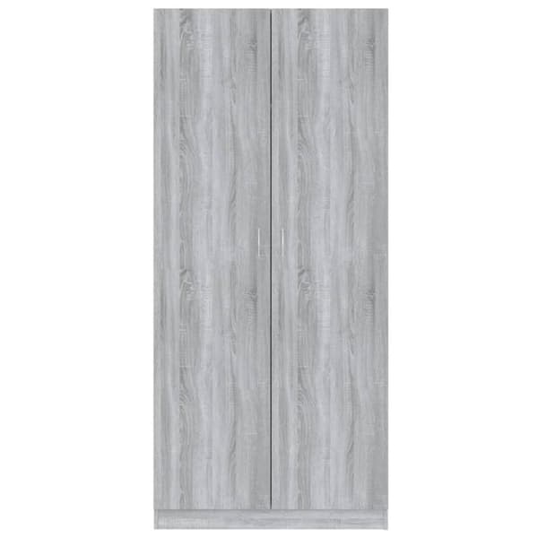 vidaXL garderobeskab 90x52x200 cm konstrueret træ grå sonoma-eg