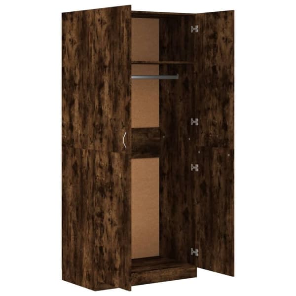 vidaXL Garderob rökfärgad ek 90x52x200 cm konstruerat trä
