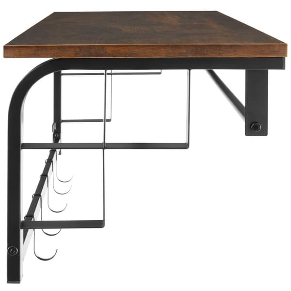 Knagerække Westwood 66x30x27cm - Industrielt mørkt træ, rustikt