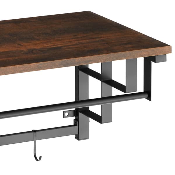 Knagerække Westwood 66x30x27cm - Industrielt mørkt træ, rustikt