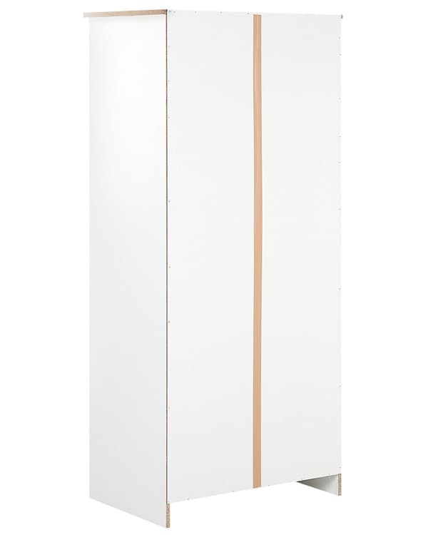 Vaatekaappi valkoinen 79 x 52 x 180 cm hyllyt vaatetanko skandinaavinen tyyli