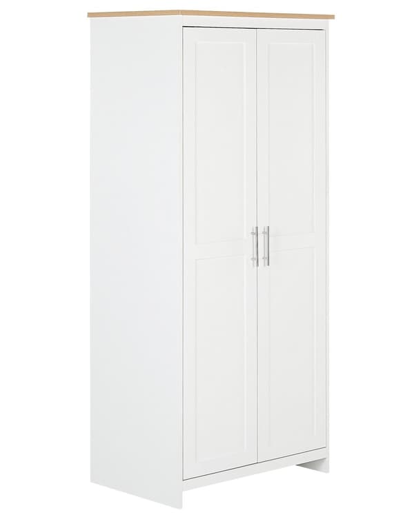 Vaatekaappi valkoinen 79 x 52 x 180 cm hyllyt vaatetanko skandinaavinen tyyli