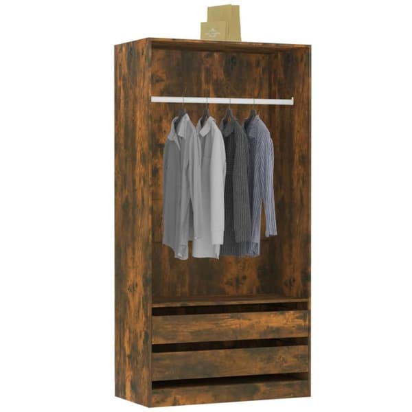 vidaXL Garderob rökfärgad ek 100x50x200 cm konstruerat trä