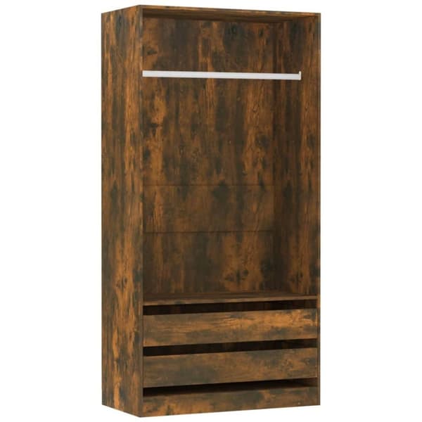 vidaXL Garderob rökfärgad ek 100x50x200 cm konstruerat trä