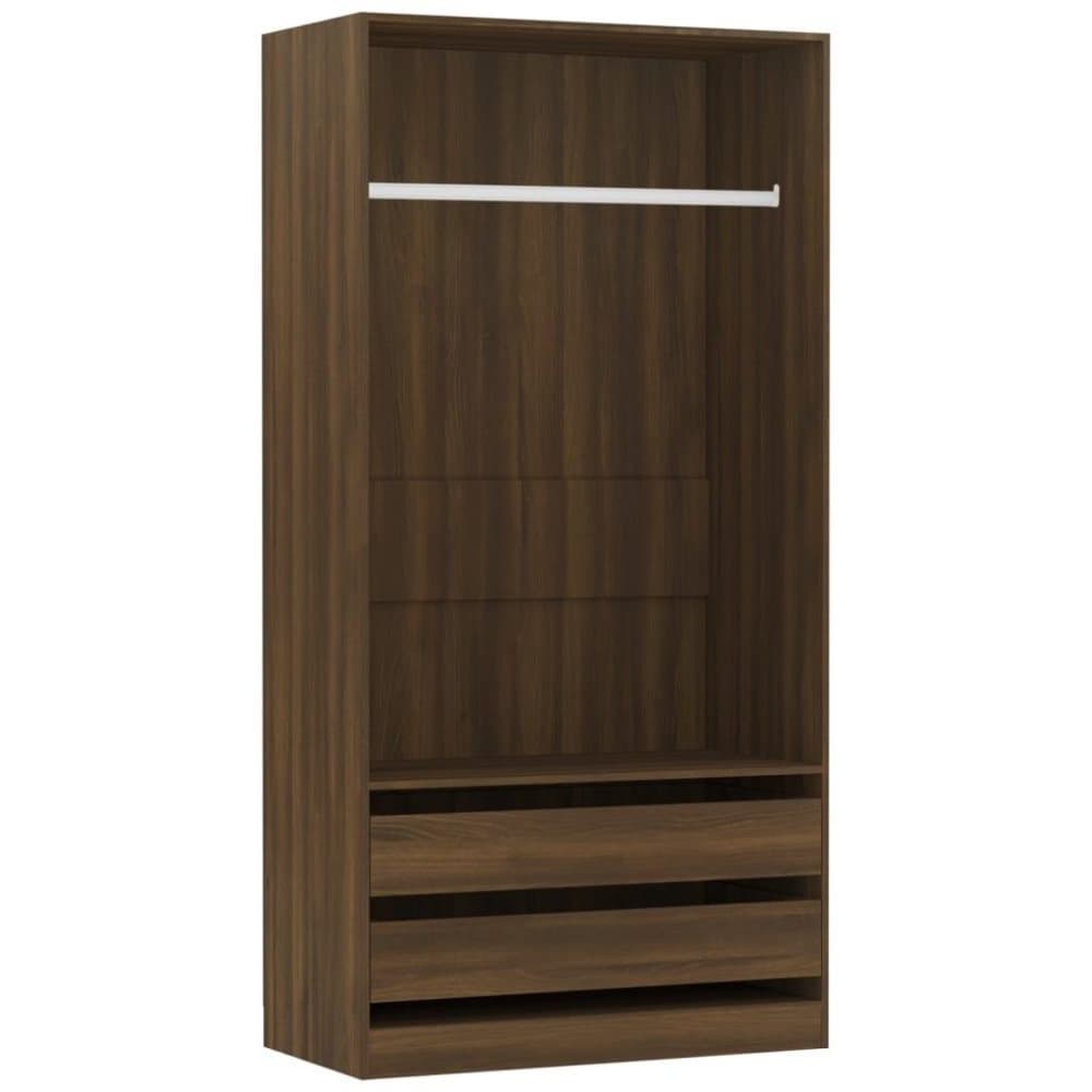 vidaXL Garderob brun ek 100x50x200 cm konstruerat trä