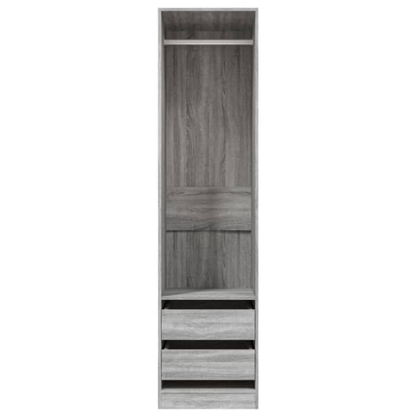 vidaXL Garderobe med skuffer grå sonoma 50x50x200 cm konstruert tre