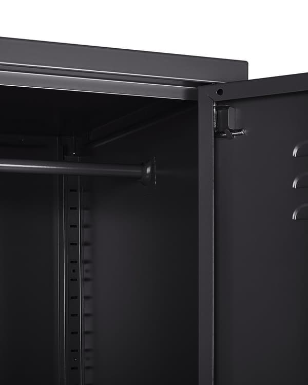 Kontorkap svart metall hyller låsbart hjemmekontor moderne