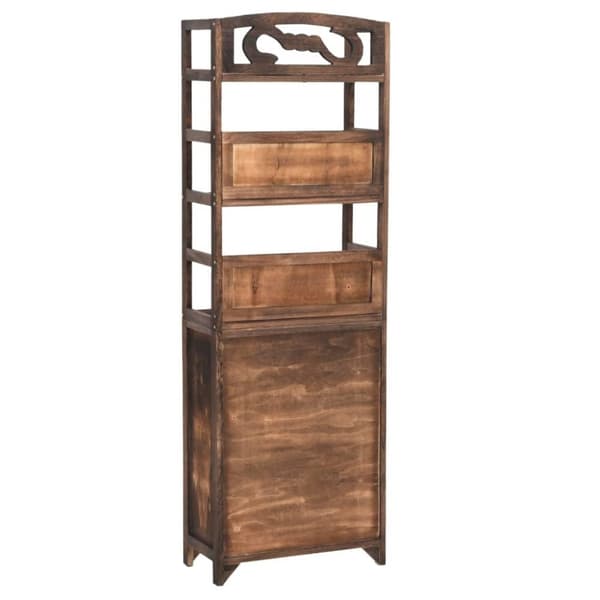 vidaXL reol 46x24x140 cm massivt kejsertræ mørkebrun