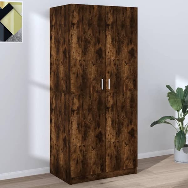 vidaXL Vaatekaappi savutammi 80x52x180 cm tekninen puu