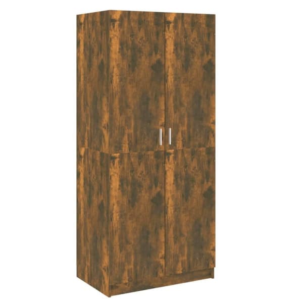 vidaXL Vaatekaappi savutammi 80x52x180 cm tekninen puu
