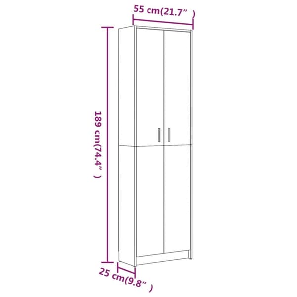 vidaXL entréskab 55x25x189 cm konstrueret træ brun egetræsfarve