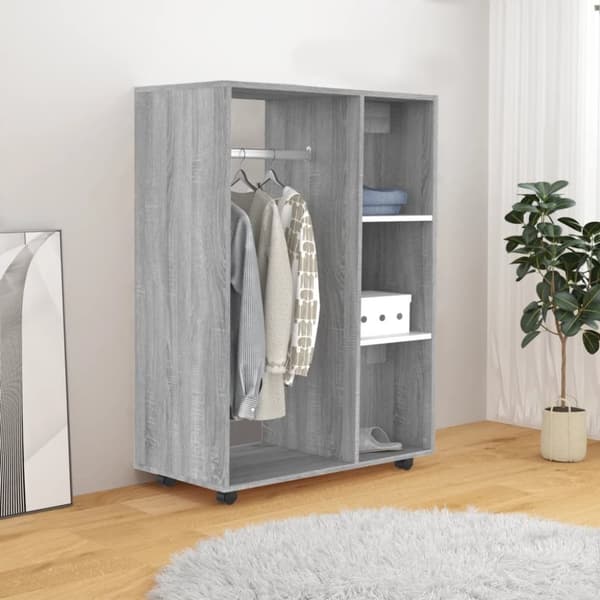 vidaXL klædeskab 80x40x110 cm konstrueret træ grå sonoma-eg