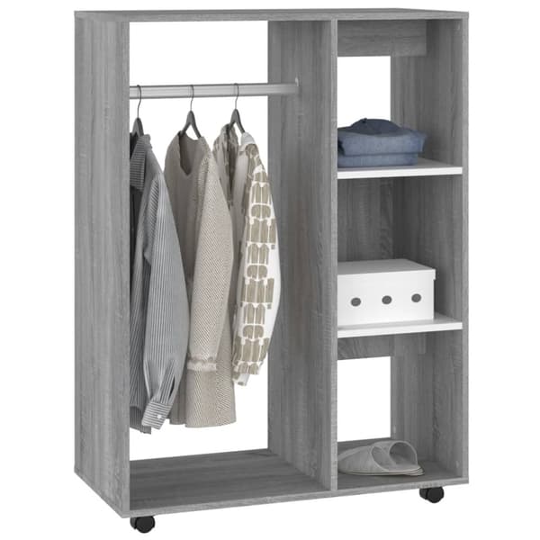 vidaXL klædeskab 80x40x110 cm konstrueret træ grå sonoma-eg