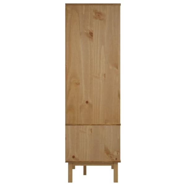 vidaXL Garderobe OTTA brun og hvit 76,5x53x172 cm heltre furu